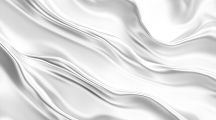 Fototapeta premium White Fabric Draped in Soft Elegant Waves