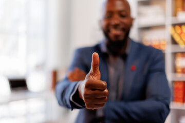 African American man or Businessman Lawyer or attorney working in office. Law and justice concept