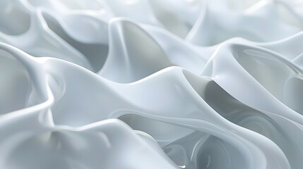 Obraz premium A close-up of smooth, flowing white material resembling waves or fabric.