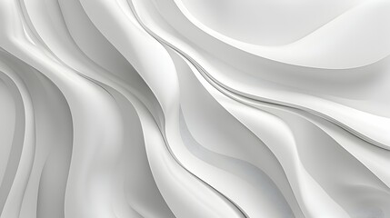 Fototapeta premium Abstract wavy white texture with smooth folds and curves.