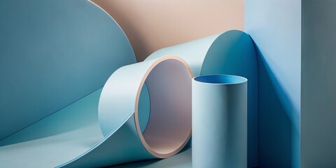 Abstract Pastel Blue and Peach Background Wallpaper