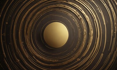 Repeating golden circles and lines in an elegant pattern, modern, background