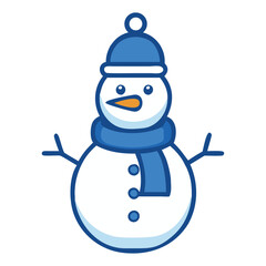 Classic snowman winter holiday character illustration