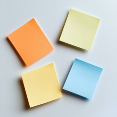 Fototapeta premium Four colorful sticky notes on white background. (2)