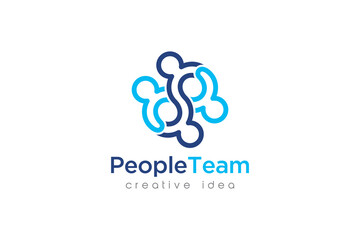 Creative Teamwork Concept Logo Design Template