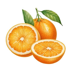 Fresh juicy oranges, perfect for a healthy snack. transparent background