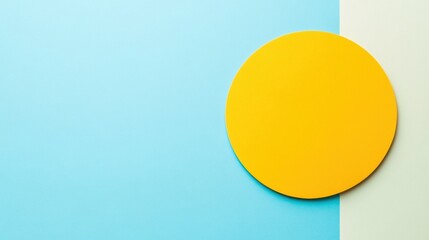 Bright Yellow Circle on Blue and Light Green Backgrounds