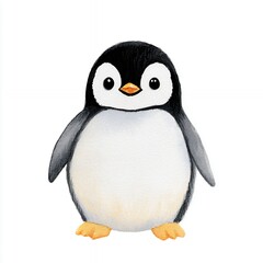 Obraz premium Adorable Watercolor Penguin Chick Illustration Perfect for Children's Books and Cards
