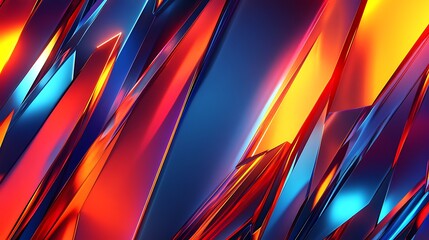 Abstract Red Blue Orange Geometric Shapes Design