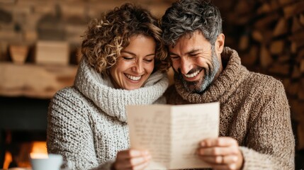 Romantic valentine's day exchange of love letters cozy cabin