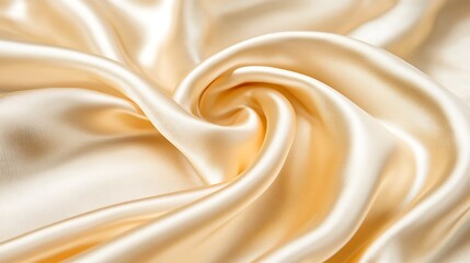 Obraz premium Elegant Draped Champagne Colored Silk Fabric