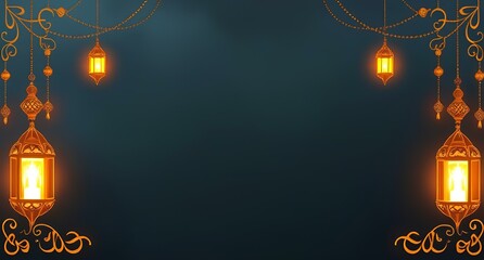 Ramadhan kareem banner in illustration 