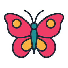 Colorful butterfly tropical insect nature illustration