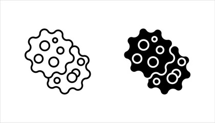 Cancer cell icon set, cancer disease vector illustration on white background.