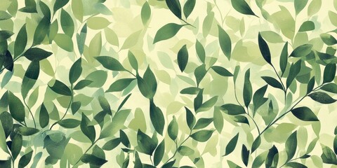 Abstract Green Leaf Pattern Design Artwork