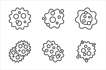 Cancer cell icon set, cancer disease vector illustration on white background.