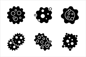 Cancer cell icon set, cancer disease vector illustration on white background.