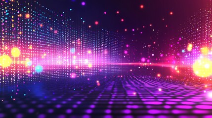 Fototapeta premium Abstract Colorful Light Particle Digital Background