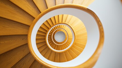 Fototapeta premium Spiral staircase close-up modern building architectural photography indoor setting aerial view design elements