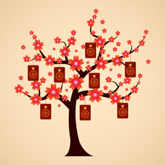 Angpao Tree for Chinese New Year Celebration