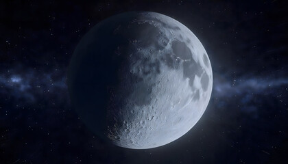 Fototapeta premium Full Moon and Stars in the Night Sky Over Earth