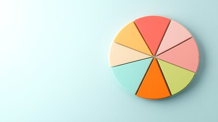 2D flat art business strategy pastel strategic Illustration enterprise icon graphics design Colorful pie chart design for visual data.