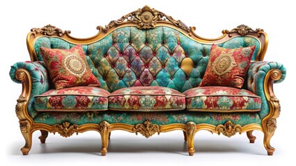 Luxurious Vintage Sofa Collection on Transparent Background - Elegant Furniture for Stylish Interiors, Classic Design, Home Decor Inspiration, Upholstered Seating, Retro Aesthetics