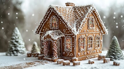 Candy-coated gingerbread house: Sweet confectionery dreamland,  