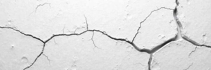 White-grey floor featuring cracks in textured paint with geometric shapes, abstract art, industrial look, textured flooring