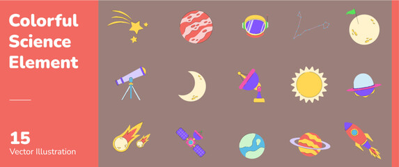 Colorful Astronomy Element