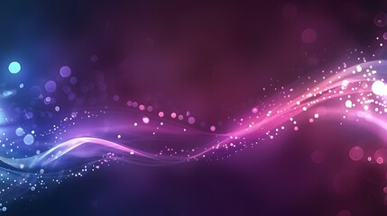 Fototapeta premium A vibrant abstract background with flowing lines and glowing particles in purple and blue hues.