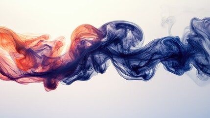 Fototapeta premium Abstract Swirling Smoke in Orange and Blue Hues