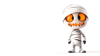 Fototapeta premium Cute 3D Halloween mummy character