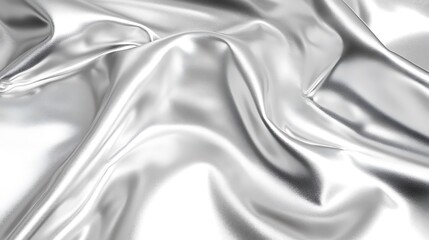 Silver Fabric Draped in Soft Gentle Waves