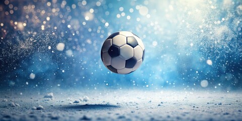 Snowflakes Dance Around a Football in Mid-Air During a Winter Game - Captivating Minimalist Photography of Seasonal Sports Action