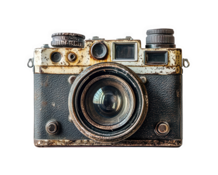 Vintage camera with worn finish, showcasing its unique character and history. Perfect for photography enthusiasts and collectors