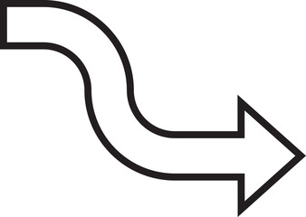 Road Traffic direction Arrow icon outline style. Choice, option, pathway, opportunity. Way sign. Driving direction mark. GPS element template for graphic and web design isolated transparent background