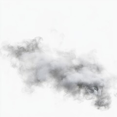 Abstract grey smoke cloud isolated on white background.