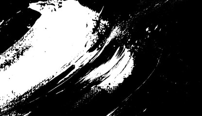 Abstract Black and White Brush Stroke Texture, High-Contrast Artistic Background