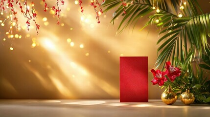 Red Chinese Envelope Mockup for Auspicious Celebration Year