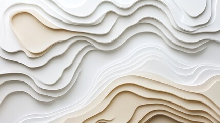 Obraz premium Abstract Wave Pattern in Creamy White and Beige Tones