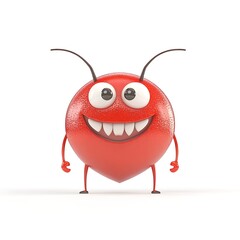 Cartoon character with heart antennas smiling