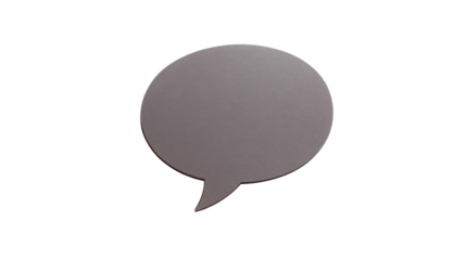Gray speech bubble communicating on transparent background