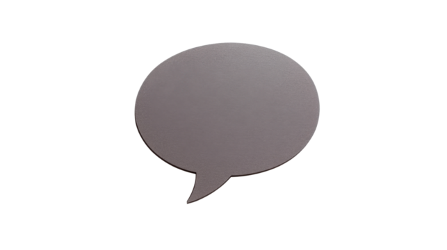 Gray speech bubble communicating on transparent background