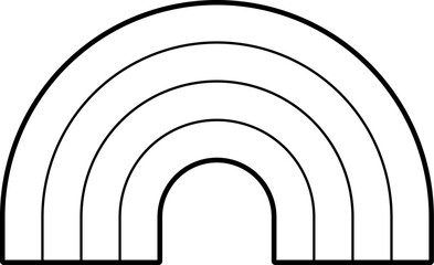 Rainbow arc coloring outline vector illustration