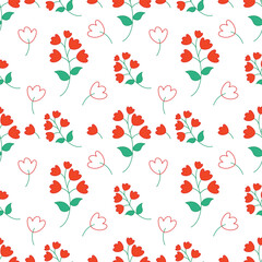 Decorative Floral Seamless Pattern Cartoon Illustration