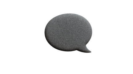 Dark gray speech bubble communicating on transparent background