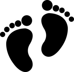 Foot print icon. Human foot pet black vector flat and line collection isolated on transparent background. Shoe print step symbol sign of walking, track imprint, sole of shoe printmaking technique.