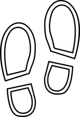 Foot print icon. Human foot pet black vector flat and line collection isolated on transparent background. Shoe print step symbol sign of walking, track imprint, sole of shoe printmaking technique.