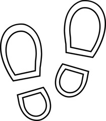 Foot print icon. Human foot pet black vector flat and line collection isolated on transparent background. Shoe print step symbol sign of walking, track imprint, sole of shoe printmaking technique.
